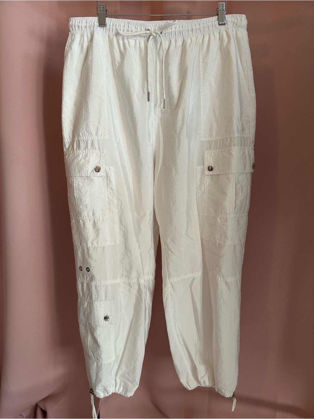 cinq a sept White Cargo Drawstring Joggers